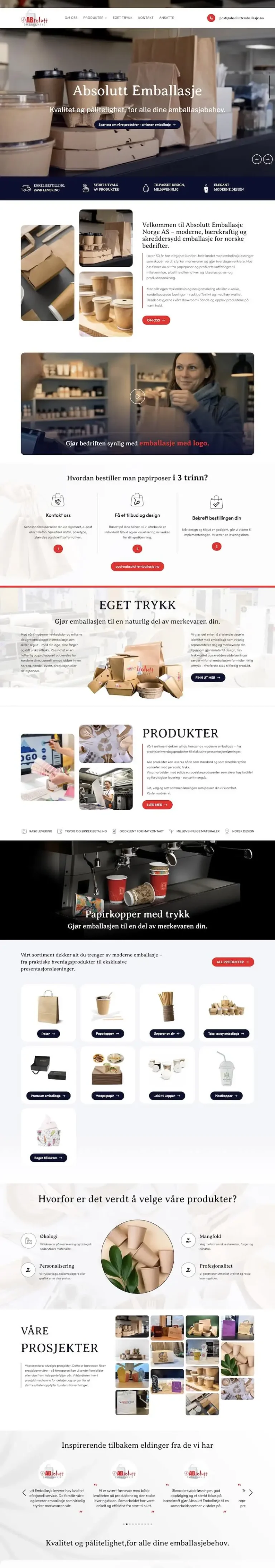 Zrzut strony Absolutt Emballasje