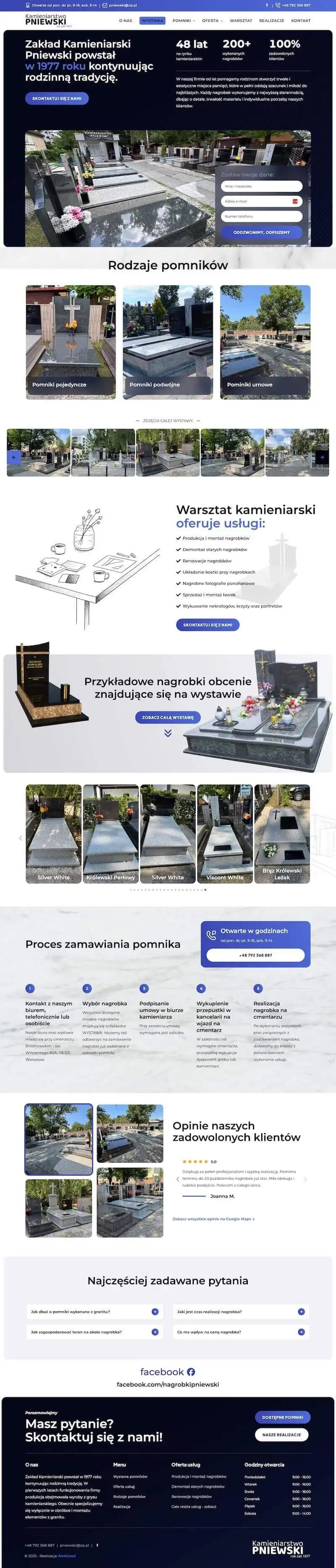 Zrzut strony Kamieniarstwo Pniewski